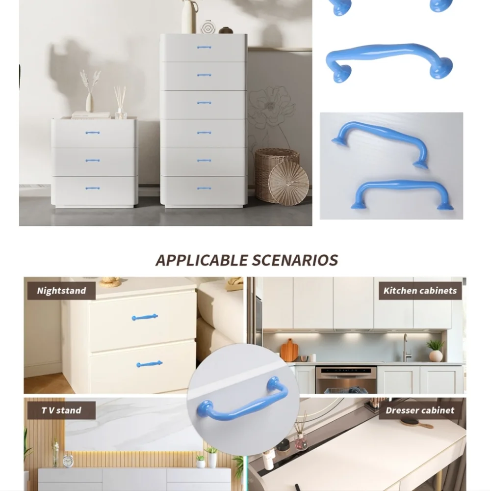Drawer Pulls Blue Kitchen Cabinet Handles